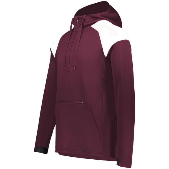 Holloway Sportswear S Limitless 1/4 Zip Hoodie Maroon/White 222584
