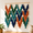 Blue Orange Green, variant on Mud Green Macrame Wall Hanging Tapestry Boho Yarn Fiber Art 39" W x 55" L