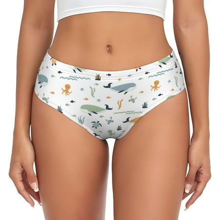 Womens Underwear  Sea creatures A No Show Seamless Underwear  Soft Comfy Stretch Panties  Hipster Ladies Panties Bikini Underwear Briefs