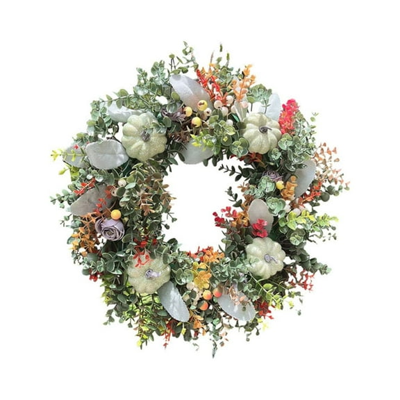 Harpi Spring Wreaths for Front Door Clearance, Greenery Summer Wreath, Wreath Heliosphere Living Room Decoration Door Hanging Imitation Maple Leaf Foam Berry Wreath
