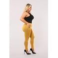 thumbnail image 5 of Plus Size Treggings With Zipper Pocket Trim - Mustard  Black Plaid, 5 of 11