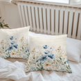 thumbnail image 6 of Blue Flowers Rustic Throw Pillow Covers 20x20 Inch Set of 2, Spring Vintage Botanical Floral Beige Waterproof Outdoor Pillow Covers, Decorative Cushion Pillowcases for Couch, Sofa, Bed, Garden, Patio, 6 of 9
