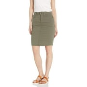 COVERGIRL YDX Smart Jeans Juniors Denim Skirt for Teen Girls knee high basic 5 pocket, Olive Green, Small