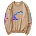 thumbnail image 4 of Holzkary Sweatshirts for Women Hoodies Football Funny Sweatshirt for Graphic Print Sunday Long Sleeve Graphic Printed Pullover Top Comfy Fall Winter Outfits Clothes 2025 Fashion Khaki Xxl, 4 of 4