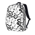 thumbnail image 2 of Goofa Hand Drawn Snake Printed Backpack,Laptop Backpack,Durable Anti-Theft Travel Work Backpack,Water-resistant Backpack, 2 of 9
