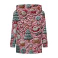 thumbnail image 5 of Women's Fashion Casual Long Sleeve Christmas Print Hooded Knitted Sweatshirt, Cozy Fall Winter Top with Soft Fabric and Holiday Design for Seasonal Comfort,Hot Pink,XL, 5 of 5
