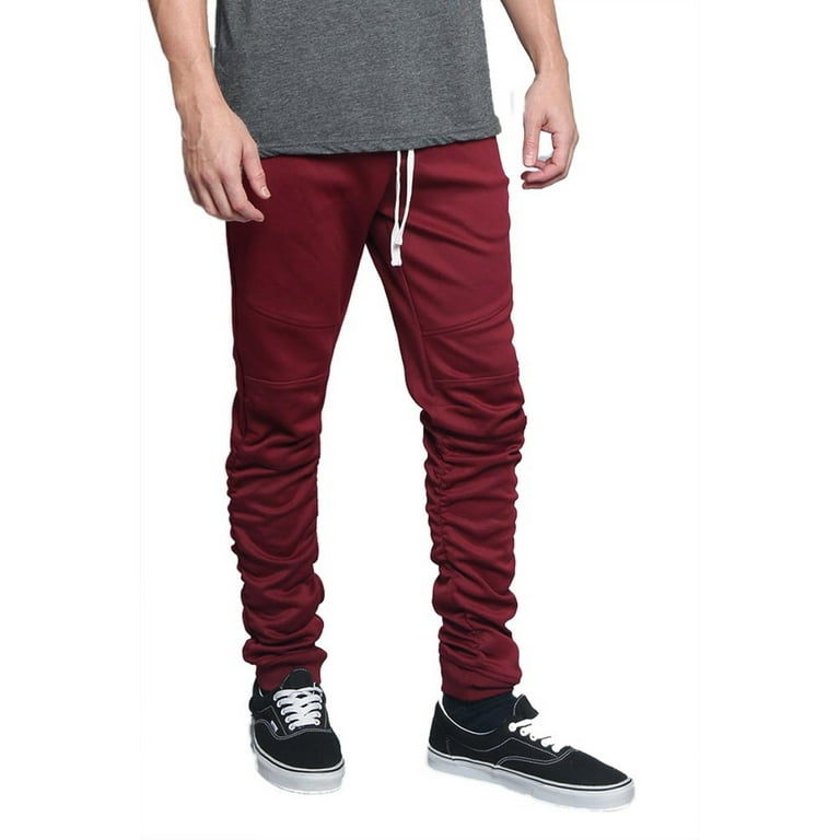Burgundy track pants mens deals