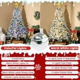 thumbnail image 3 of NALONE 7.5 FT Pre-lit Christmas Tree, Flocked Artificial Xmas Tree w/Pine Cones, 1250 Branch Tips, 400 Multi-Color Lights, Foldable Metal Stand, Wooden Fence, Holiday Office Decor, Easy Assembly, 3 of 7