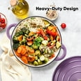 thumbnail image 3 of Hawsaiy 6 QT Enameled Cast Iron Dutch Oven with Lid, Includes 2 Oven Mitts, Nonstick Cookware for Baking, Roasting, Braising, Purple, 3 of 10