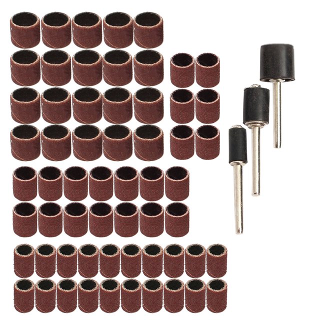 Eigraketly Bandas de lijado de archivos Nail Art Drilling Grinding Manicure Pulido Círculo Pieza de repuesto Papel de lija para trabajo profesional Herramientas eléctricas 63 piezas/juego Eigraketly TO010162-01B