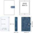 thumbnail image 5 of A6 PU Leather Portfolio, Multifunctional Document Holder with 12 Clear Zippered Pockets Conference Folder 6-Ring Binders for Office Business Card Diary - Blue, 5 of 5