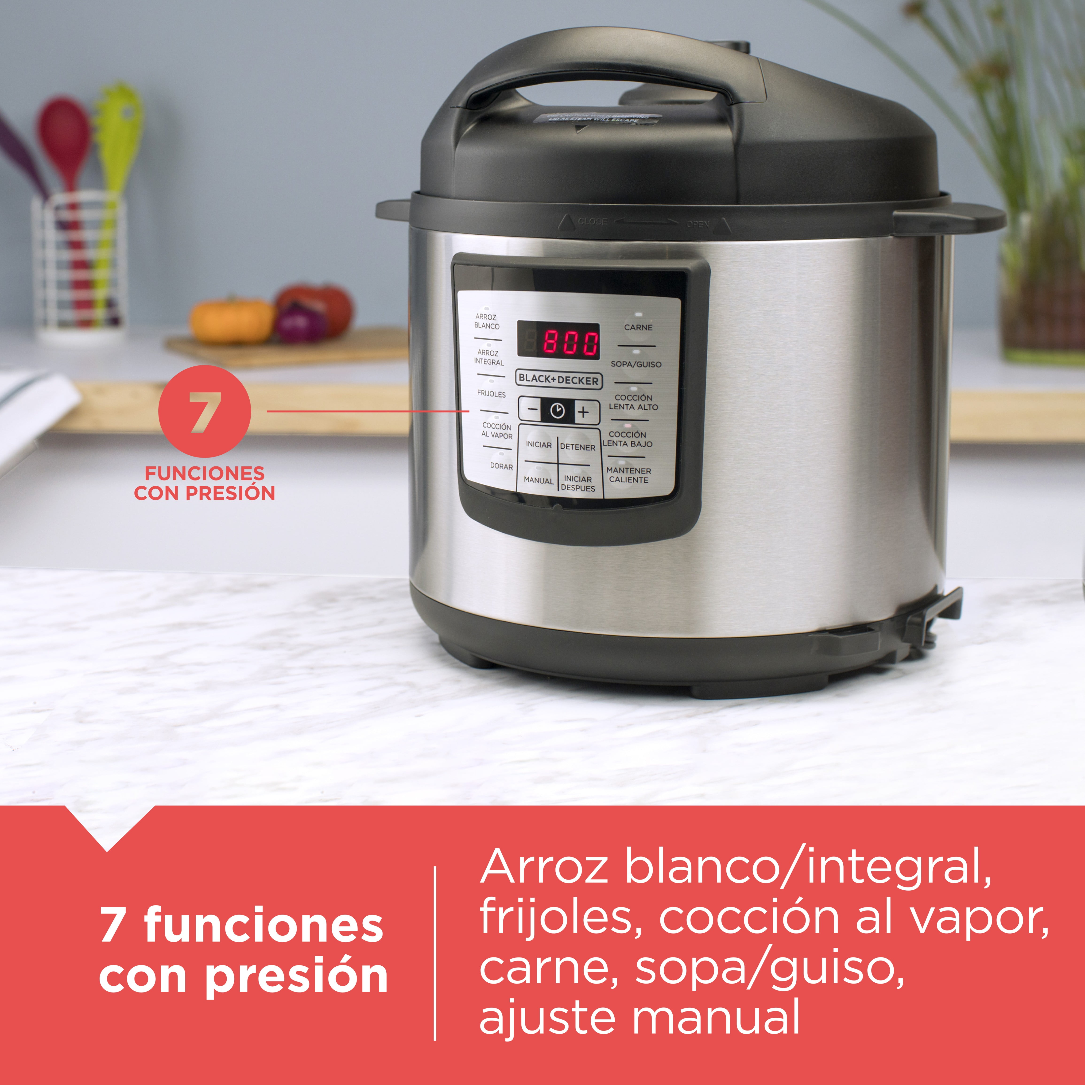 Black+Decker 6 qt Stainless Steel Stovetop Pressure Cooker