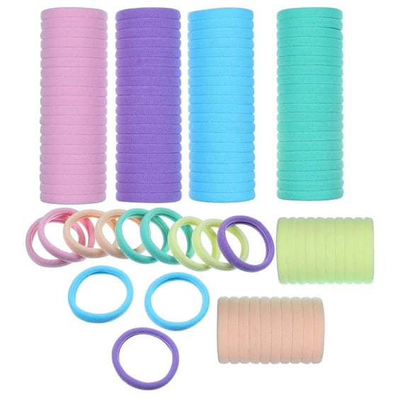 100Pcs Black Hair Ties for Women, Large Hair Ties for Heavy Hair, Cotton Hair Ties,Elastic Ponytail Holders, Stretch Hair Ties for Thick Hair (Multicolor)