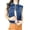 Indigo, variant on Womens Juniors Cotton Rivet Denim Sleeveless Crop Vest Jean Jacket, Light Blue, X-Large