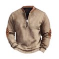 thumbnail image 2 of Fashion Sweatshirt Men Quarter Zip Pullover Workout 3/4 Zip Pullover Long Sleeve Big and Tall Sweaters Complexion 2XL, 2 of 3