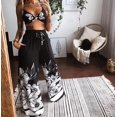thumbnail image 1 of Kmbangi Women Casual Two-piece Clothes Set, White Butterfly Printed Pattern Tops + Long Pants, 1 of 10