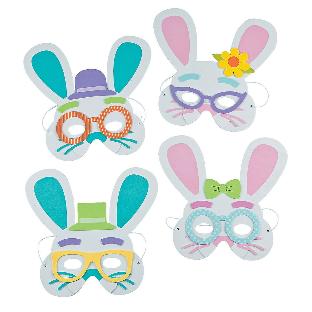 Easter Bunny Mask 12 Craft Kits 12 Pieces