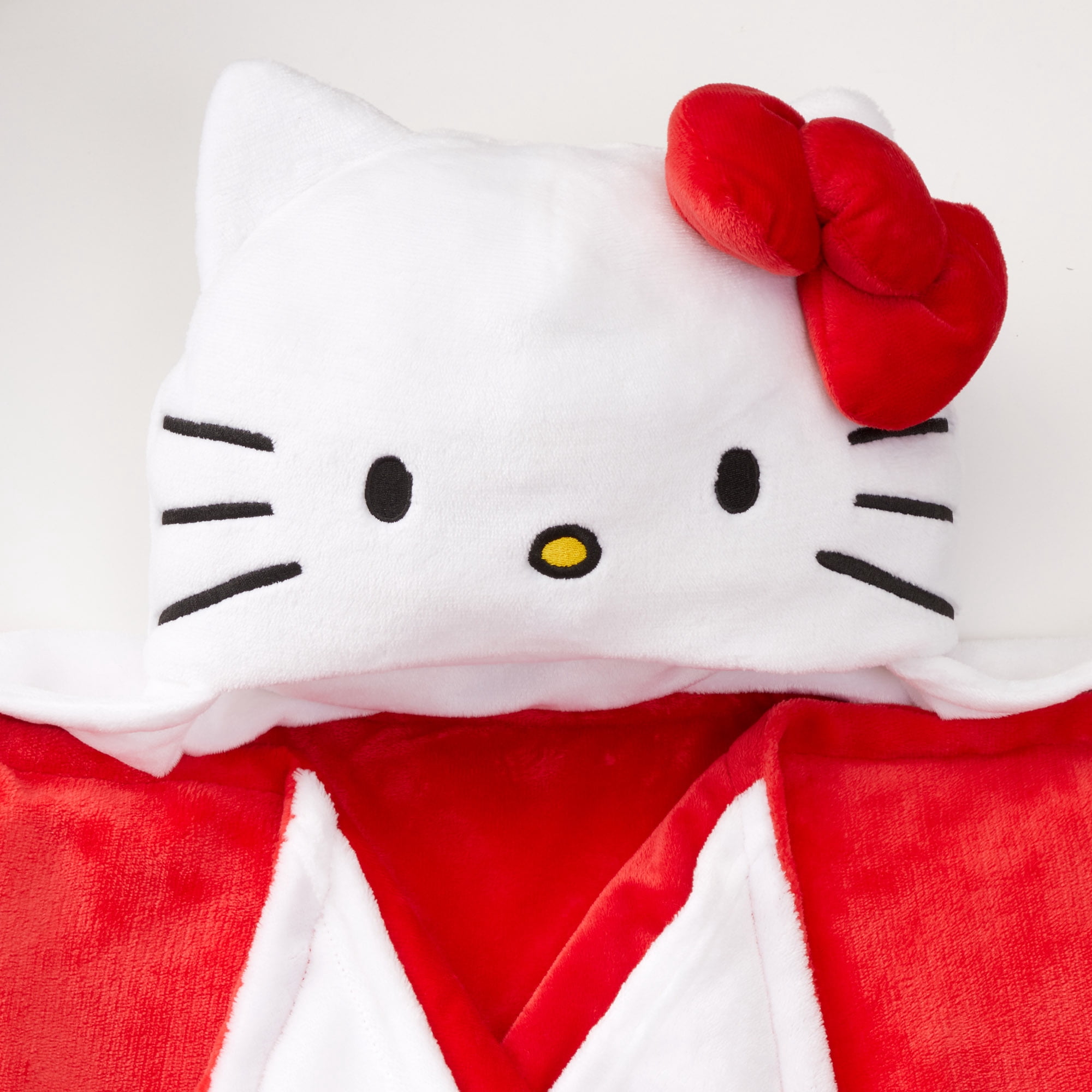 Hello Kitty Kids Hooded Throw, Wearable Plush, Red