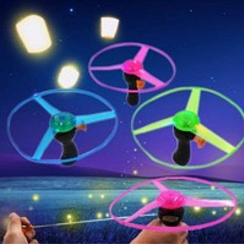 Novelty Children Kids Boomerangs Flying Saucer UFO Spin LED Light Toy 