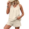 thumbnail image 3 of Women'S 2 Piece Vacation Outfits Sleeveless Tank Top and Matching Shorts Sets Color L, 3 of 8