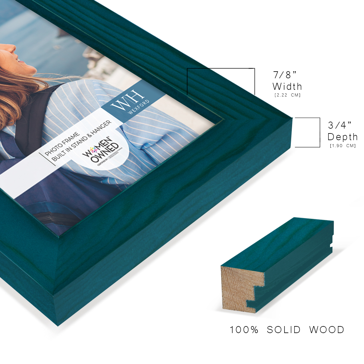 Wexford Home Woodgrain 3.5" x 5" in Ocean Blue Picture Frame (Set of 6)