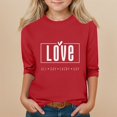 thumbnail image 2 of TQWQT Girls 3/4 Sleeve Valentines Shirts Spring Heart Graphic Shirts Size 3-4 Cute Girls Tops Trendy Kids Crewneck T-shirts Love Heart Tween Girls Clothes, 2 of 5