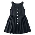 thumbnail image 6 of Efsteb Casual Dresses for Women 2026 Sleeveless Button Front Mini Dress Crew Neck Comfy Cotton Blend Sundress Loose Empire Waist Summer Dress (Black,M), 6 of 7