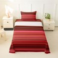 thumbnail image 2 of Castle Fairy Retro Horizontal Stripe Twin Sheets 3pcs,Mid Century Thin Line Bedding,Rust Crimson Blush,1 Flat Sheet, 1 Fitted Sheet and 1 Pillowcase, 2 of 7