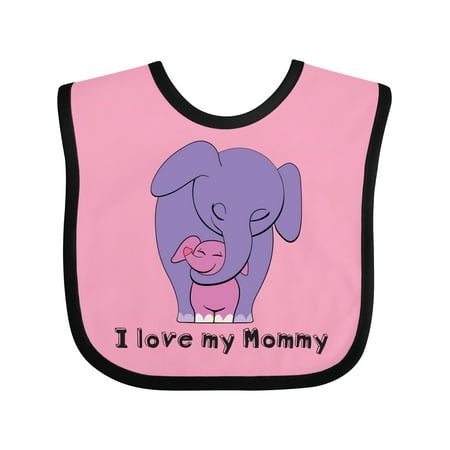 

Inktastic I Love My Mommy Elephant Purple Pink Gift Baby Girl Bib