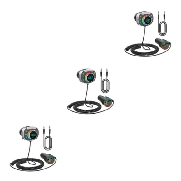 Ruiboury Émetteur de Voiture Bluetooth 5.3 FM Émetteur de Voiture QC3.0 & PD30W Charge Mains Libres Booster de Basses 3Ensemble