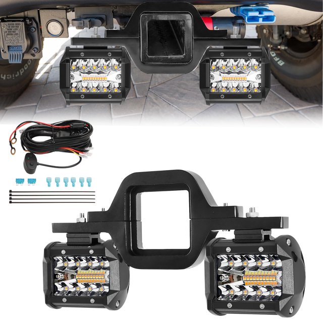 Luz eléctrica BESTZHEYU LED de respaldo para enganche de remolque de 4 pulgadas y 60 W