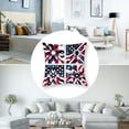 thumbnail image 5 of nygtbtfer Pillow Covers Set of 2 USA Flag Blue Red Decorative Pillow Cases Outdoor Linen Lumbar Cushion Cover Farmhouse Decor for Sofa Couch Bed White, 5 of 7