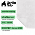 thumbnail image 3 of GORILLA GRIP Chenille Bath Rug 24x17, Rubber Back Quick Dry Washable Microfiber Bathroom Mats, White, 3 of 10