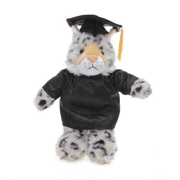 Made by Aliens Personalized Bobcat Stuffed Animal Plush Toy – Perfect Gift for Graduation Name or Your School Logo on Gown, Best for Any Grad School Kids 12 Inches