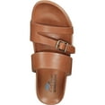 thumbnail image 2 of Womens Sloan Leather Waterproof Slide Sandals Brown 6 Medium (B,M), 2 of 4