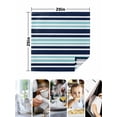 thumbnail image 4 of Navy Blue Turquoise Striped Cloth Napkins Set of 8 Reusable Dinner Napkins, Gradient Horizontal Lines Cocktail Napkin Washable Table Napkins for Wedding/Holiday Party/Baby Shower 20"x20", 4 of 7