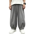 thumbnail image 6 of Nilvkv Girls Baggy Sweatpants, Girls Pants, Wide Leg Sweatpants in Solid Colors with Elastic Waist and Side Pockets for Casual Fall Days Gray 5-6 Years, 6 of 6