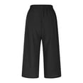 thumbnail image 6 of Gamivast Womens Linen Pants for Women Summer Wide Leg Cropped Pants Drawstring Elastic Waist Pants Vacation Casual Beach Pants Returns Online, 6 of 8