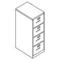 thumbnail image 2 of HON 310 Series 4-Drawer Vertical File 15" x 26.5" x 52" - 4 x Drawer(s) for File25.50" Drawer Depth - Letter - Vertical - Security Lock, Rust Resistant, Ball-bearing Suspension, Label Holder, Reinforc, 2 of 4