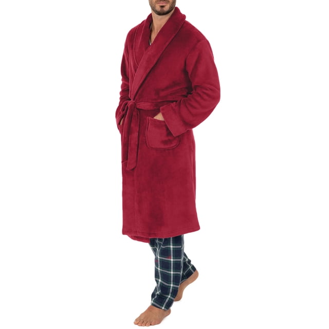 Bata IZOD para Hombre en Forro Polar Suave Rojo Talla Única