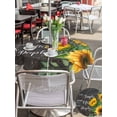thumbnail image 5 of Outdoor Tablecloth with Umbrella Hole for Patio/Picnic/Party/Camping, Yellow Sunflowers Waterproof Table Cloth Round Cover Washable, Farmhouse Floral Rustic Leaves Dark Grey (Dia 54"), 5 of 8