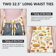thumbnail image 6 of Fall Pumpkins Leaves Pattern Apron-Garden Aprons for Women with Pockets-Cotton Linen Waterproof Kitchen Cooking Gardening Aprons Adjustable for Kitchen,Cooking,BBQ and Salon 33"x27", 6 of 7