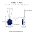 thumbnail image 6 of Rosec Jewels Lab Grown Blue Sapphire Necklace in Silver - with Chain - (8X10 mm Oval, 4 Ct, AAAA Grade) - with Jewelry Box, 6 of 7
