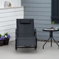 thumbnail image 2 of Outsunny Zero Gravity Rocking Lounge Chair, Patio Rocker w/ Removable Pillow, Recliner Seat for Indoor & Outdoor, Breathable Texteline, Black, 2 of 10