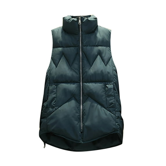 Uhndy 2022 Jackets for Women, Women Pocket Vest Coat Short Jacket Winter Sleeveless Turn Down Collar Zipper Solid Outerwear Winter Coats Christmas Gifts for Women