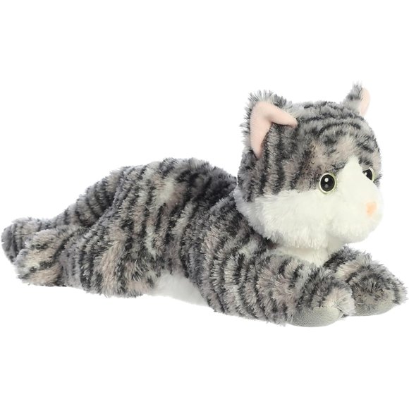 shiyou-Lily Grey Tabby Cat Flopsie Plush Stuffed Animal 12"