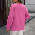 thumbnail image 5 of Women's Side Slit Button Detail Round Neck Sweatshirt, Autumn Winter Solid Color Casual Long Sleeve Pullover Top with Soft Cotton Polyester Blend for Comfortable Relaxed Fit and Street Fashion, 5 of 8