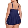 thumbnail image 6 of DUVOWE Plus Size Tankini Bathing Suit for Women, 2 Piece Tummy Control Swimsuits, Knotted Front Ruffle High Waisted Swimwear Tankini Top, 6 of 9