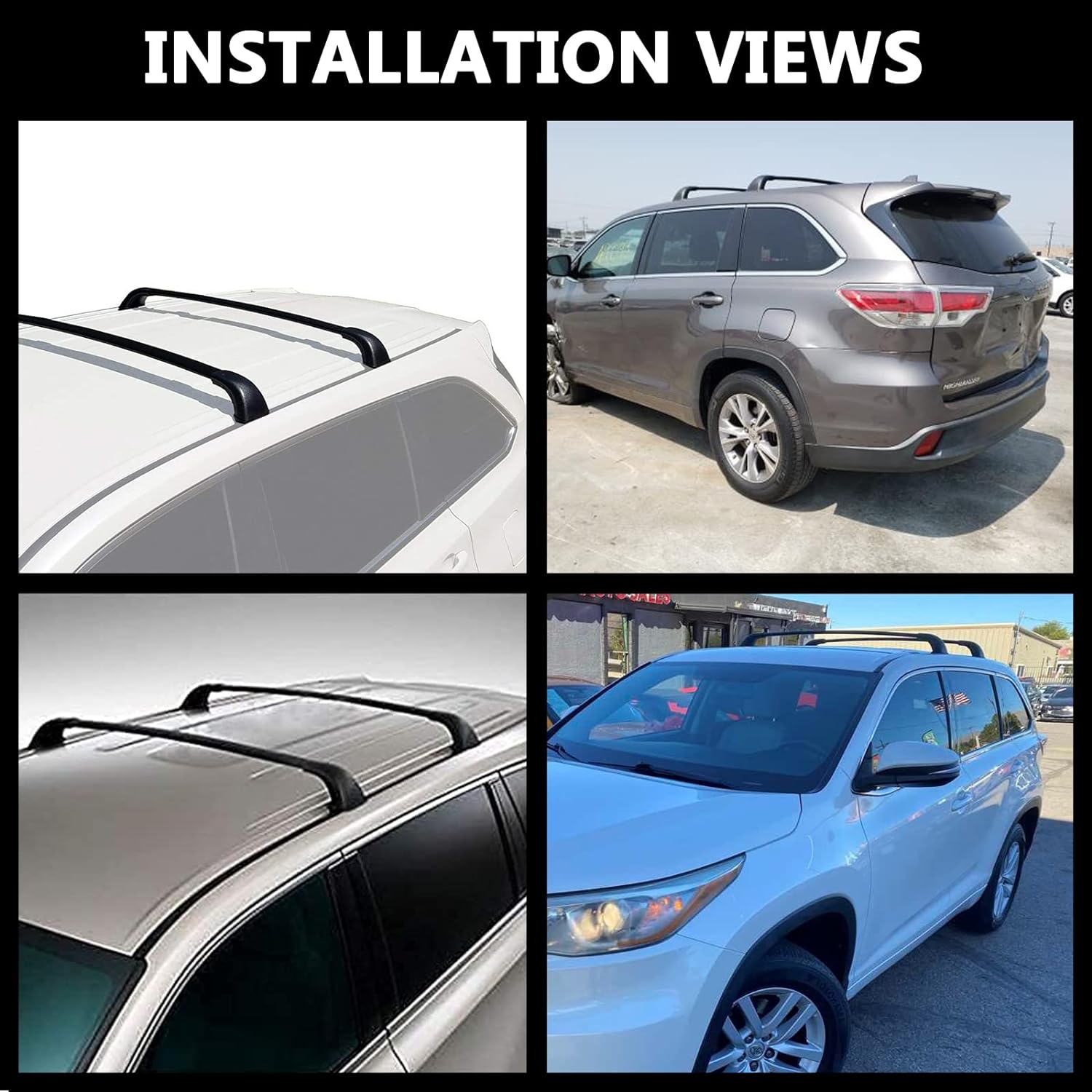 Roof Rack Cross Bars Compatible For Highlander 2014-2019 XLE & Limited & SE Models, Crossbars For Rooftop Cargo Luggage Kayak Bicycles Snowboard Canoe Carrier