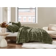 thumbnail image 6 of Brooklyn Loom Bubble Faux Fur 100% Microfiber Polyester  3 Piece Queen Comforter Set in Green, All Season, Adult Size, OEKO-TEX Certified, 6 of 11
